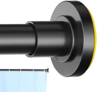 CorkLatta Black Shower Curtain Rod 31 to 80 Inch,1 Inch Diameter Heavy Duty Stainless Steel Spring Tension Telescopic Rod, No Drill Adjustable Shower Rods for Bathroom
