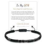 I Love You Morse Code Bracelet, Adjustable Personalized Inspirational Magnetic Bracelets, School Season Gift (black, son)