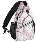 MOSISO Sling Backpack,Travel Hiking Daypack Pattern Rope Crossbody Shoulder Bag, National Style