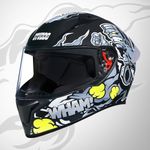 Studds Thunder D10 Isi and Dot Certified Full Face Graphic Helmet for Men Women with Clear Visor Painted Spoiler, Motorcycling