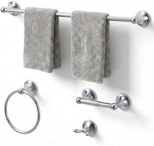 4 Piece Bathroom Hand Towel Holder Set, Adjustable Towel Racks for Bathroom Wall Mounted, Stainless Steel Chrome Towels Bar, 24 Inch Bath Room Accessories Set