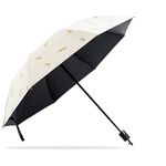 Kraptick Feathers-Printed Umbrella, Umbrella for Rain, Wind Proof Umbrella, Water-Proof Umbrella for Men/Women/Boys/Girls/Kids, Travel Umbrella with Manual Mechanisms for Open and Close (White)