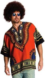 Rubie's Men's Heroes and Hombres Hippie Shirt and Wig, Orange, Standard