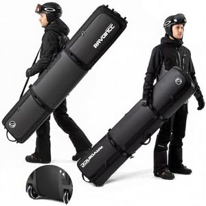 Snowboard Bag with Wheels Padded Snowboard Ski Bags for Air Travel Flying Waterproof Rolling Snowboarding Bag Carries Snow Board Gear Helmets Boots Goggles Snow Gear (Black, Size Up to 165CM)