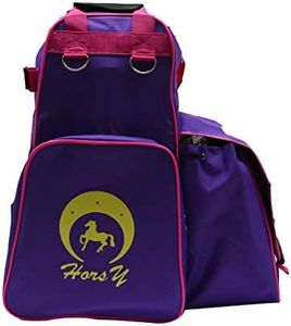 UNISTRENGH Professional Horse Riding Boots Carry Bag Waterproof Equestrian Horse Riding Bag with Helmet Compartment (Purple)