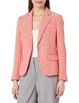 Anne Klein Women's One Btn Notch Collar Jacket Business Casual Blazer, Red/White, 4