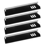 Hongso 15 Inch Porcelain Steel Grill Heat Plates Shield Replacement for Dyna-glo DGF510SSP, DGF510SSP-D, Uniflame GBC1059WB, Backyard BY12-084-029-98, BY15-101-001-02, 4-Pack Flame Tamers, PPA591