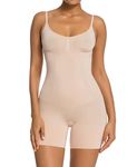 SHAPERX Shapewear for Women Tummy Control Seamless Full Body Shaper Compression Bodysuit Panty Shorts, UK-SZ6224-Beige-S