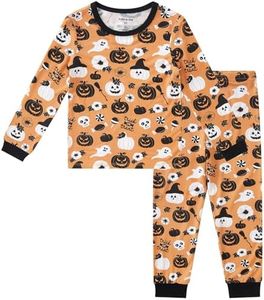 pureborn Kids Viscose from Bamboo Pajamas Set Boys Pjs Pumpkin 8Y