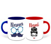 DecorVecor - Nana and Nani Set of 2 Coffee Mug - Couple Quotes Gift Mug Set (Nana & Nani 4)