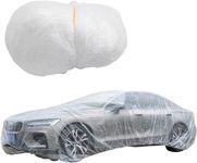 Clear Disposables Car Covers,Auto Vehicle Car Covers with Elastic Band,PE Plastics Clear Full Car Protective Shield, Waterproof Dustproof Scratch-Proof Windproof (Medium)