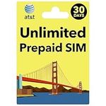 AT&T USA Prepaid SIM Card - Unlimited Talk, Text, and Data in USA for 30 Days, Triple Cut 3 in 1 SIM Card - Standard Micro Nano -30 Days