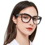 MARE AZZURO Trendy Large Reading Glasses 1.5+ Women Big Oversized Square Readers 1.0 1.25 1.5 1.75 2.0 2.5 2.75 3.0 3.5 4.0 5.0 6.0 (Leopard, 1.50)