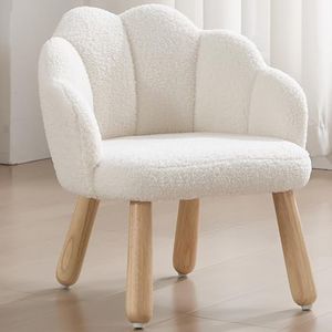 DAYARUS Toddler Chair, Shepra Kids Chairs Comfy Activity Table Chair, Wood Kids Sofa Couch, Soft Kid Reading Chair, Boy Girls Desk Chairs for Ages 2-5, Toddler Armchair for Bedroom/Nursery, White