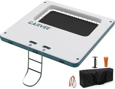 Garvee 10x10FT Inflatable Floating Dock,Square Floating Platform with Mesh Swim Area,Non-Slip EVA Platform and Rope Ladder,Inflatable Water Floating Island Raft for Pool,Lake,Ocean