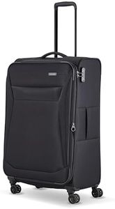 Travelite 4-Rad Koffer Größe L Weichschale, Gepäck Serie Chios mit Dehnfalte + Kantenschutz, Trolley in Zeitloser Optik, 78 cm, 90-97 Liter