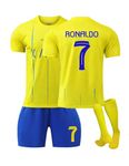 IBLAVIC Soccer Jersey Kids Youth Football Kit Boys Girls Trendy Jersey Set for Soccer Enthusiasts with Shorts and Socks 7# Yellow 26