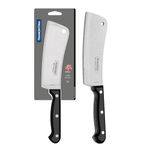TRAMONTINA Ultracorte Stainless Steel Cleaver Knife/,15.2cm/6" | Black | Straight/Plain Edge | Antimicrobial |Polypropylene Handle |Dishwasher Safe | 5 Year Warranty* | Made in Brazil