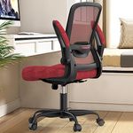 Office Chair, Ergonomic Desk Chair with Adjustable Lumbar Support & Seat Height, High Back Mesh Computer Chair with Flip-up Armrests Task Chairs (Modern, Carmine Roses)