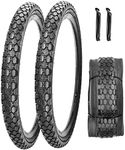 2 Pack 24"x2.125" Inch Beach Cruiser Bike Tires Black Side Wall with 2 Levers Replacement Bicycle Tires…