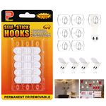 Ainiv 2-Packs 40 Hooks Mini Clear Light Clips with Adhesive Strips(Damage-Free Remove), Hanging Decorating Clips for String Fairy Lights, Multi-Function Self Adhesive Hooks for Home, Outdoor, Indoor