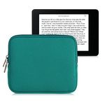 kwmobile Neoprene e-Reader Pouch Size 6,8-7" eReader - Universal eBook Sleeve Case with Zipper - Petrol