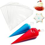 Tipless Piping Bags Disposable for Royal Icing and Cake Decorating, with 100Pcs 14Inch Frosting Pastry Bags,Thick,Non-slip for all Size Tips and Couplers,Cakance