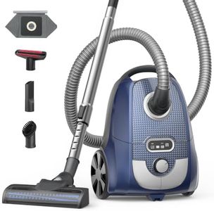 Aspiron Canister Vacuum,1700W/45KPA Bagged Vacuum Cleaner,Easy to Push