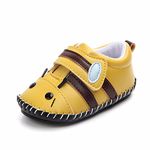 Lidiano Baby Non Slip Rubber Sole Cartoon Walking Slippers Crib Shoes Infant/Toddler (18-24 Months, Bee)