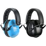 ProCase Kids Ear Protection, NRR 21dB Safety Earmuffs Noise Cancelling Headphones for Autism Kid Hearing Protection for School, Sport Games, Concerts, Fireworks -2 Pack, Black & Blue