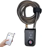 NUNET Bluetooth Bike Lock, NULOCK Anti-Theft Waterproof 71in Steel Cable, Keyless APP Controlled, 110db Alarm, for Bicycle, Scooter, Motorcycle, Gray