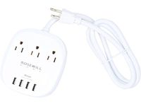 Rosewill Travel Power Strip with 4 iSmart USB Charging Station (5V/4.5A), 3 Outlets, 3 Feet Heavy Duty Extension Cord