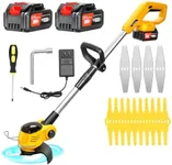 Tucssarg Cordless Weed Wacker Electric Grass Trimmer with 21v 4000mah Battery Powered Weed Trimmer Lightweight Grass Cutter Weed Cutter for Small and Medium Garden and Yard Lawn