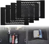 Black Magic Adhesive Mesh Cargo Net Elastic String Net Mesh Net Pouch, Car Back Rear Trunk Seat Mesh Net for Car/Truck/Trunk(4 Pcak) -40 X 25cm