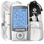 AUVON Rechargeable TENS Machine, 24 Modes 4th Gen TENS Unit Muscle Stimulator with 8pcs 2"x2" Premium Electrode Pads for Pain Relief, Back Pain, Neck Pain, Muscle Pain