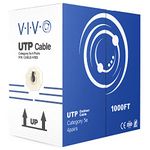 VIVO Black 305m Bulk Cat5e, CCA Ethernet Cable, 24 AWG, UTP Pull Box, Cat-5e Wire, Waterproof, Outdoor, Direct Burial CABLE-V003