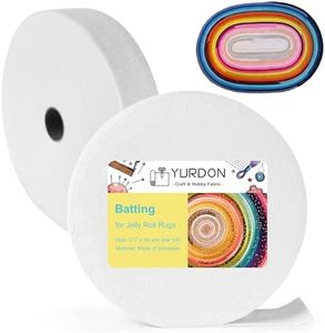 Batting Strips for Jelly Roll Rugs 2-1/4 Inch by 50 Yard, 2 Roll, Total 100 Yard