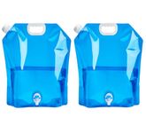 Water Container with Spigot 2Pcs Folding Water Storage Water Carrier Camping Water Bag with Tap for Hiking Climbing Fishing Travel Picnic (10L)