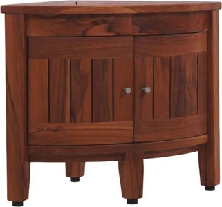 15.5" Kai Corner Teak Shower Bench with Cabinet