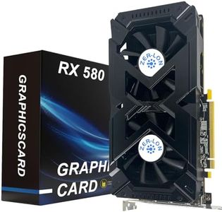 ZER-LON AMD Radeon RX 580 Graphic Cards, 8GB 256Bit 2048SP GDDR5 1284/7000MHz, DP HDMI-Output, PCI Express 3.0 with Dual Fan for Office and PC Gaming