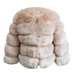 ZhuiKun Women's Faux Fur Coat Short Artificial Fur Overcoat Solid Thick Outerwear Shaggy Parka Cardigan Jacket - Style 18, S