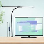 Desk Lamp for Office Home - LED Desk Light 160 LEDs Clamp Table Lamps Eye-Caring Reading Study Clip on Lights 3 Lighting Modes & 10 Brightness Levels Double Head Lighting for Home, Office and Bedroom