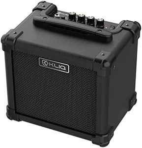 KLIQ Sonus Mini Guitar Amp, 10W Dual-Powered Electric Guitar Amplifier with 5" HD Speaker, Gain, Bass, Treble, Distortion, Aux Input, Headphone Out, Compact & Portable, Black