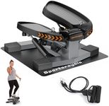 Sportsroyals Stair Stepper for Exercises-Twist Stepper with Resistance Bands and 330lbs Weight Capacity(Mat)