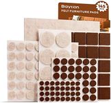 Baytion Felt Furniture Pads, 145 Pcs Furniture Pads Self Adhesive,Cutable Felt Pads Scratch Resistant Hardwood Floor Protectors for Furniture Feet and Chair Legs,Furniture Felt Pads Brown and Beige