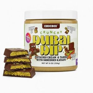 Chocbox Viral Dubai Dip – Pistachio Cream & Tahini with Shredded Crispy Kataifi or Cookie Butter with Shredded Crispty Kataifi – Sweet & Savory Spread – Crunchy Dessert Dip (8oz, Pistachio)