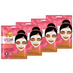 Yes To Grapefruit Vitamin C Glow Boosting Paper Mask Bundle (4 Single Use Masks)