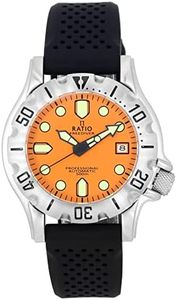 RATIO FreeDiver Professional Diver Watch Sapphire Crystal Automatic MIYOTA Movement Diver Watch 500M Water Resistant Diving Watch for Men (Orange)