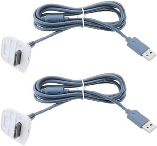 YINETTECH 2 Pièces Câble de Chargement USB Adaptateur de Plomb Chargeur 1,5 M Câble de Chargement de Batterie USB Chargeur Compatible avec Xbox 360 Contrôleur de Manette de Jeu sans Fil