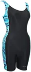 Adoretex Women's Plus Size Unitard Swimsuit, Water Aerobic Boyleg Bathing Suit Size 20-24 - FU006P - Black/Teal-20
